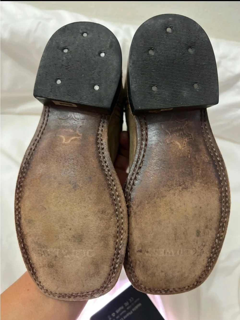 Old West Brown Cowboy Boots with Orange & Gray Embroidery